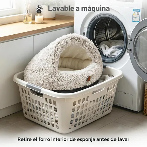 Vista 6 de YooxArmor Cama redonda para gatos, cama para perros pequeños y medianos Marrón