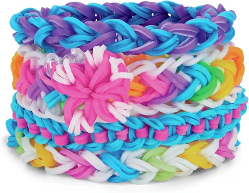 Vista 5 de Cra Z Art Cra-Z-Loom Ultimate Tub 8000 bandas de goma sin látex y 100 clips en "S" para hacer manualidades en colores llamativos y brillantes