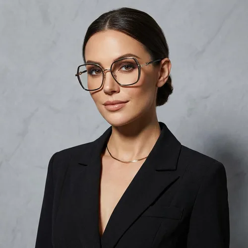 Vista 6 de Gafas grandes con bloqueo de luz azul para mujeres y hombres, elegantes lentes de metal Retr Anti-UV Antifatiga Anti-Blue Eye Glasses