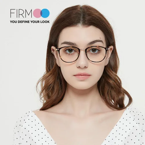 Vista 2 de Firmoo Blue Light Glasses, Vintage Overall Round Readers Lightweight Computer Eyewear Frame for Women Men