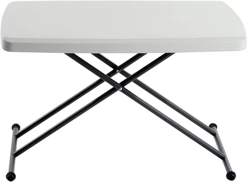 Vista 3 de Global Industrial Mesa plegable de plástico de altura ajustable, 30 "x 20", blanco