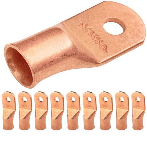 Vista 67 de SELTERM - 5 terminales de anillo resistentes para cable de batería, calibre 1/0 AWG, pernos de 1/2 pulgadas, terminales de calibre 0, ojales