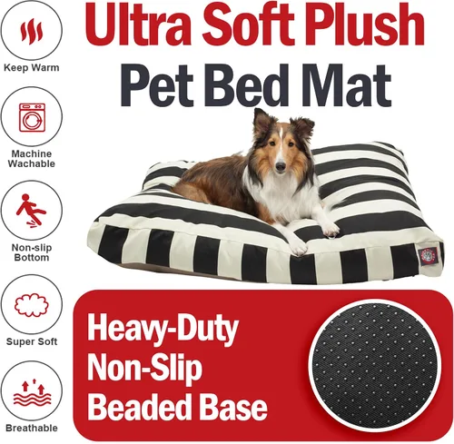 Vista 5 de Majestic Pet Cama rectangular grande lavable para perros, cama antideslizante y cómoda para mascotas, cama para perros con funda extraíble lavable
