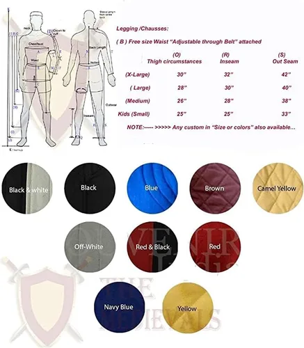 Vista 4 de Legging Thick Padded Chausses Lower Under Gambeson Hauberk SCA LARP Armor Legging for Costume by ITS Medieval