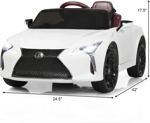 Vista 8 de Costzon Lexus LC500 - Vehículo eléctrico con licencia para montar en coche, con batería de 12 V, control remoto, 3 velocidades, luces LED, bocina