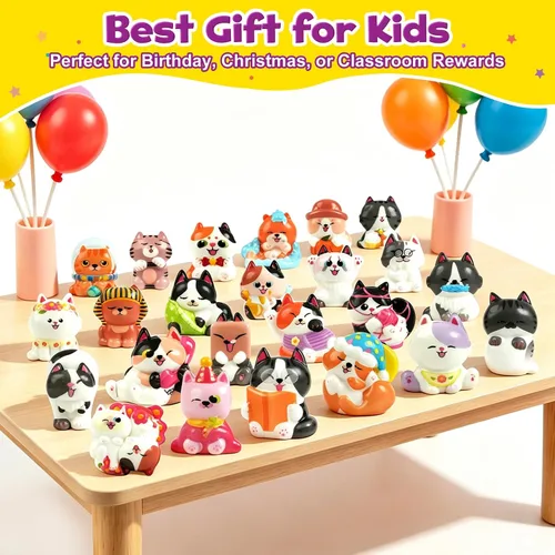 Vista 2 de FUNNYB&G Juguetes esponjosos para gatos para niños, paquete de 24 juguetes