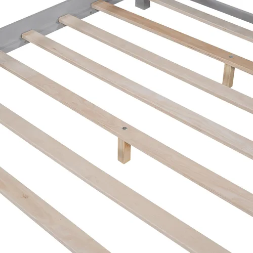 Vista 9 de Harper & Bright Designs Base de cama matrimonial con cabecera de almacenamiento y luz LED integrada, cama de plataforma de tamaño matrimonial