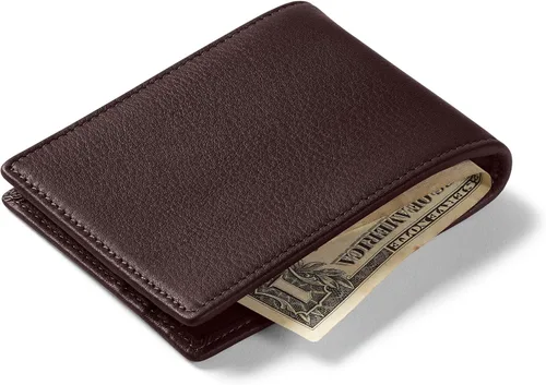 Vista 8 de Leatherology - Cartera delgada y plegable RFID para hombre con clip
