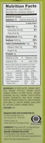 Vista 2 de Imagine Sopa cremosa orgánica de guisantes dulces - 32 oz