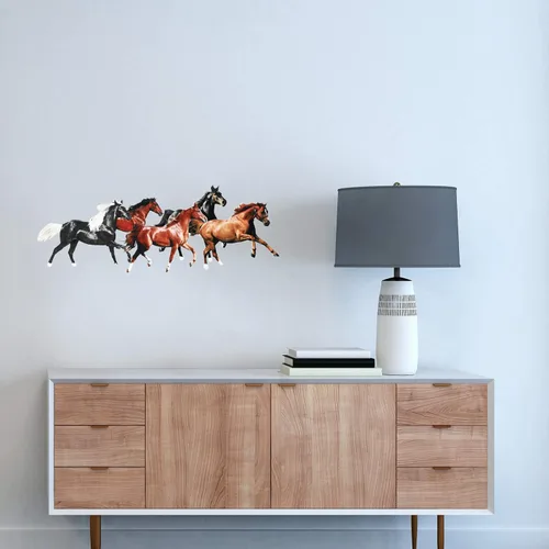 Vista 3 de 30 calcomanías de pared de caballo salvaje, calcomanías de pared para decoración, 11.8 x 7.8 pulgadas