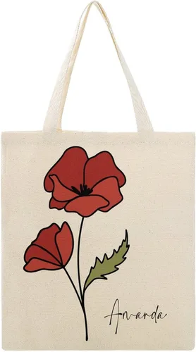 Vista 27 de Bolso de mano personalizado de la flor del nacimiento del mes del nacimiento