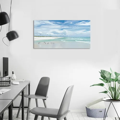 Vista 6 de NINEASO Lienzo decorativo para pared, diseño de mar y playa, cuadros de naturaleza y océano, decoración de pared, pájaros marinos, paisajes