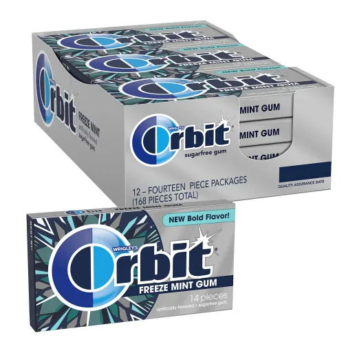 Vista 8 de ORBIT Bubblemint - Caja a granel de goma de mascar de menta envuelta individualmente, sin azúcar, 168 unidades (paquete de 2)