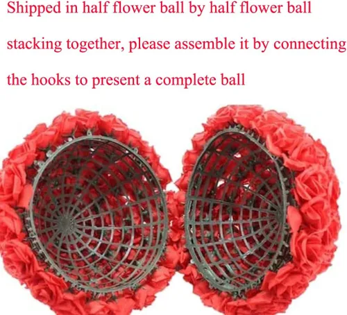 Vista 3 de Bola de flores artificiales para centros de mesa, bodas, bodas, fiestas, centros de mesa, decoración, 7.8 pulgadas (5, negro)