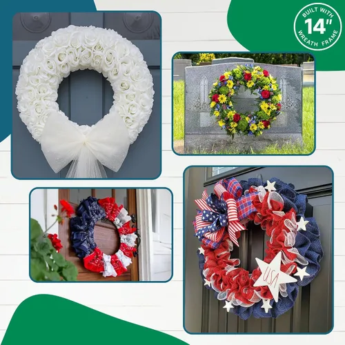 Vista 7 de Paquete de 10 marcos de corona de alambre de 8 pulgadas, forma de corona redonda de metal con diseño de anillo para manualidades, proyectos florales