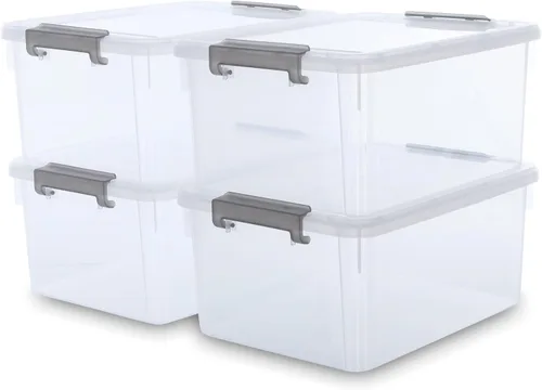 Vista 15 de Citylife - Paquete de 2 cubos de almacenamiento de plástico transparente