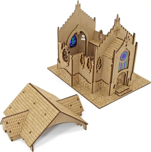 Vista 3 de Towerrex Temple D&D Terrain, edificios de fantasía de madera para miniaturas de 0.984 in, 1.260 in, 1.102 in, mazmorras y dragones, Pathfinder