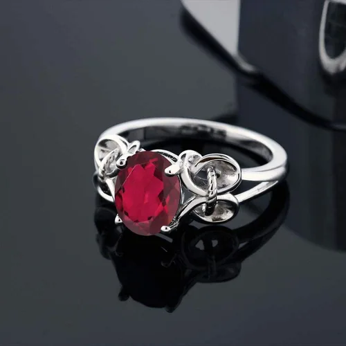 Vista 117 de Gem Stone King Anillo de compromiso ovalado con piedra natal para mujer, plata de ley 925, ovalado de 0.354 x 0.276 in, anillo de compromiso