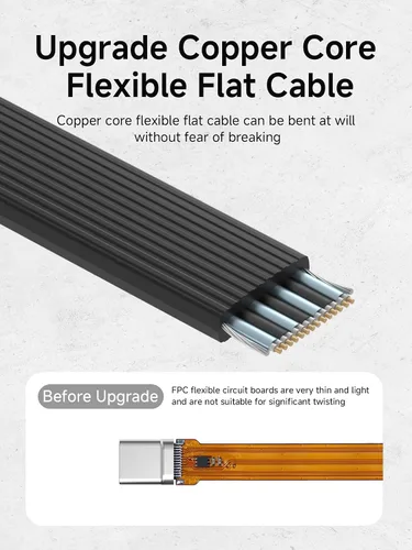 Vista 7 de Hagibis Cable USB4 de 90 grados de 0.33 pies, transferencia de datos de 80 Gbps, pantalla de video de 8 K a 60 Hz, cable USB-C de carga rápida