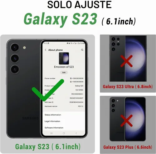 Vista 2 de SUANPOT Funda tipo cartera para Samsung Galaxy S23 5G con bloqueo RFID, soporte para tarjetas de crédito, cubierta protectora de cuero PU tipo libro