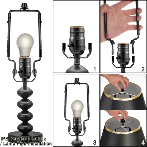 Vista 3 de Soporte de arpa de pantalla de lámpara de 7, 8, 9, 10 pulgadas, kit de arpa de lámpara ajustable, se adapta tanto a la barra de lámpara estándar