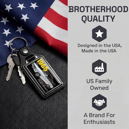 Vista 7 de Brotherhood 1965-1974 Compatible con Pontiac GTO Llavero para Hombre Llavero de Auto Resistente para Hombre y Mujer