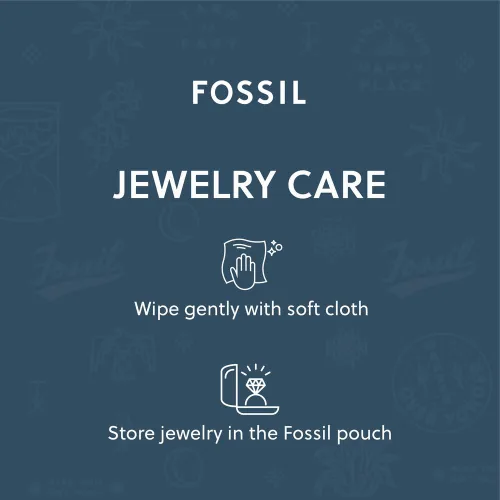Vista 5 de Fossil - Collar de cadena con dije de acero inoxidable grabado y enchapado para mujer