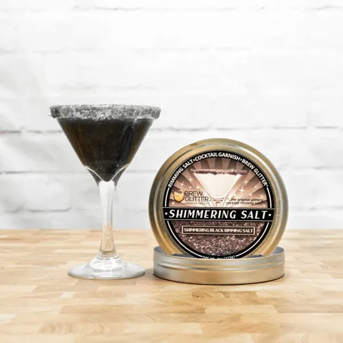 Vista 2 de Brew Glitter - Sal negra brillante (4 onzas, 1 lata de barra) para cóctel comestible con purpurina mezclada para bebidas y bebidas