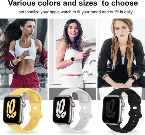 Vista 4 de Paquete de 6 correas deportivas compatibles con Apple Watch Band de 1.496 in 1.575 in 1.614 in 1.654 in 1.732 in 1.772 in 1.811 in 1.929 in