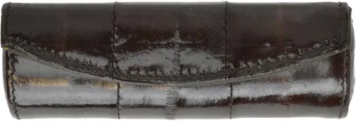 Vista 3 de Elegante diseño de piel de anguila cosmética caso lápiz labial caso Negro