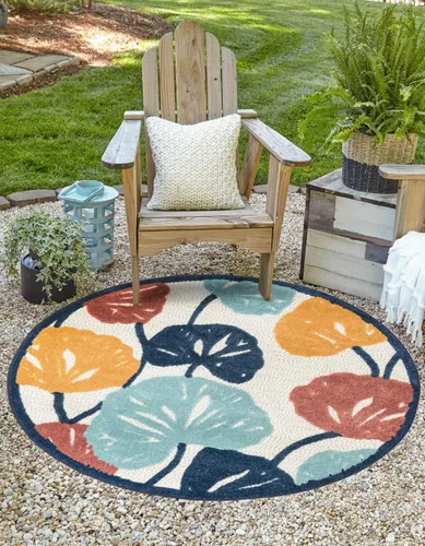 Vista 7 de Unique Loom Belize Outdoor Collection - Alfombra de área para calafatear (2 x 3 pies 1 pulgada, rectangular, carbón/azul claro)