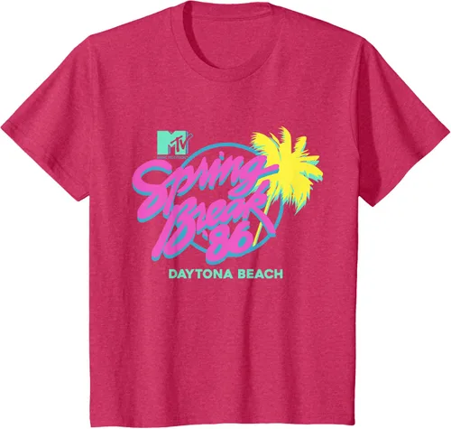 Vista 31 de MTV Camiseta de cuello redondo de ajuste clásico - Spring Break Daytona Beach, negro, adulto, manga corta, algodón y poliéster