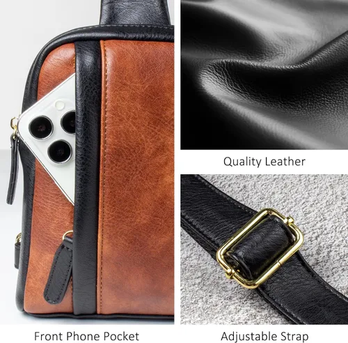 Vista 6 de Riñonera cruzada para mujer, de cuero, casual, a la moda, para viajes, deporte, para mujer