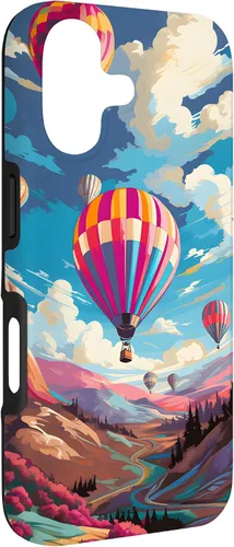 Vista 3 de Colorful Hot Air Balloons Pop Art Style Case for iPhone 17