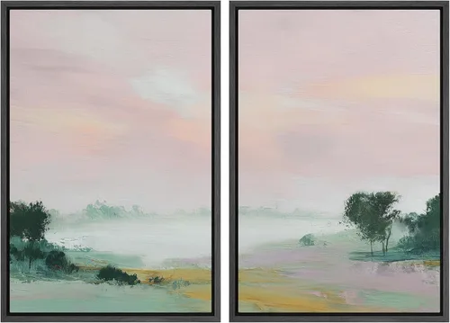 Vista 86 de SIGNWIN Lienzo enmarcado para pared, juego de arte con anillos de árbol de bosque grunge en blanco y negro, ilustraciones de naturaleza silvestre