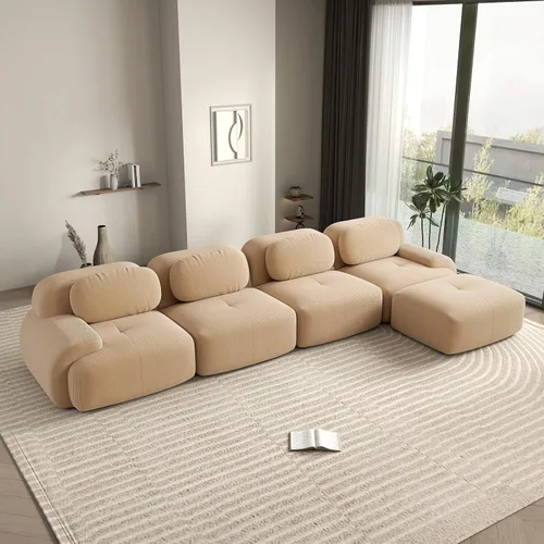 Vista 117 de Sofá biplaza moderno de 80 pulgadas para sala de estar, sofá de pana en forma de nube con asiento profundo, sofá modular negro, sofás de dos plazas