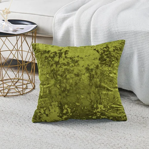 Vista 5 de Home Soft Things Funda de almohada decorativa de terciopelo triturado, 4 piezas, aguacate, 20 x 20 pulgadas, funda cuadrada de acento suave