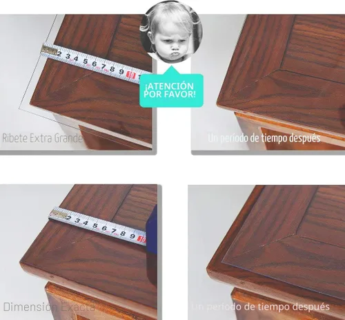 Vista 7 de NECAUX - Protector de mesa transparente de 12 x 16 pulgadas, de 1.5 mm de grosor, protector de mesa de PVC impermeable de plástico, protector