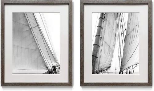 Vista 32 de Renditions Gallery Antique Coral in Navy (1) 2 Piece Framed Artwork Set, Underwater Ocean Themed Pair, Blue, Modern Distressed Silver Frame, White
