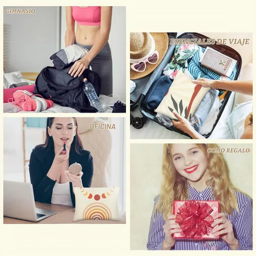 Vista 7 de Kajaia 12 bolsas de maquillaje boho regalo a granel lona cremallera bolsa