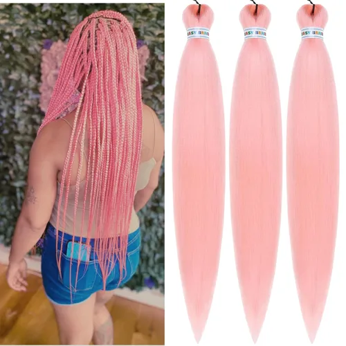 Vista 127 de Cabello trenzado para niños preestirado de 16 pulgadas, color negro para niños, trenzas sin nudos
