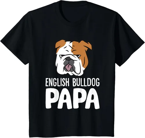Vista 45 de Camiseta divertida de Bulldog Inglés para papá dueño de perro, Negro