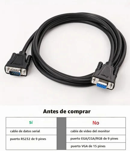 Vista 3 de DTech DB9 RS232 Cable serie macho a hembra, cable de módem nulo, línea cruzada TX/RX para comunicación de datos (6 pies, negro)