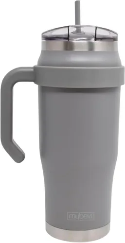 Vista 16 de MyBevi Outlander - Taza de viaje de acero inoxidable de alta calidad, para frío/calor, aislamiento de 3 capas, mango resistente, duradera y elegante
