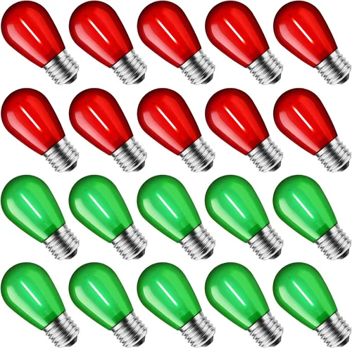 Vista 9 de Minetom Bombillas incandescentes Edison S14, paquete de 20 unidades, 11 W, blanco cálido Base E26, bombillas de repuesto para tiras de luces