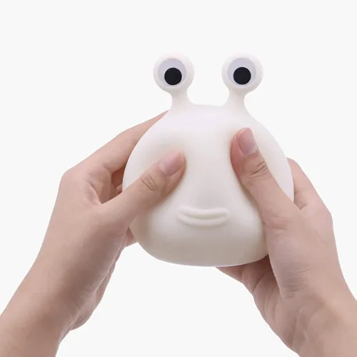 Vista 7 de Slug - Luz nocturna para niños, lámpara de silicona recargable por USB, lindas lámparas de animales con control táctil y temporizador y regulable