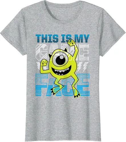 Vista 33 de Disney Pixar Monsters Inc. Mike Wazowski Game Face Camiseta Negro