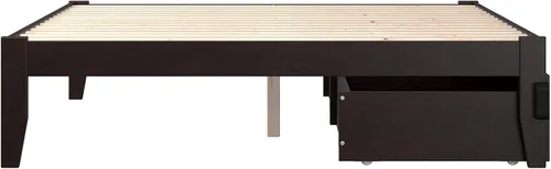 Vista 6 de AFI, Colorado - Cama de plataforma Queen con 2 cajones de almacenamiento, color espresso