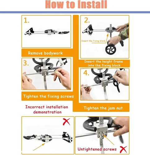 Vista 5 de Silla de ruedas para perros, carrito ajustable para mascotas/silla de ruedas para perros pequeños/gatos, carritos para perros, ayuda para caminar