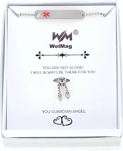 Vista 6 de WelMag Pulseras de identificación de alerta médica ajustables para mujer con grabado gratuito